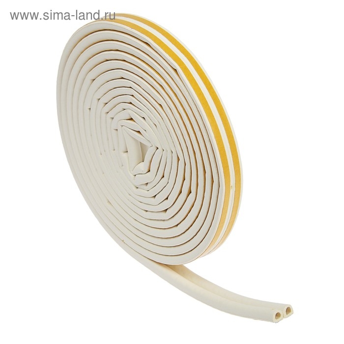 Уплотнитель резиновый ТУНДРА, профиль D, размер 9х8 мм, белый, в упаковке 10 м