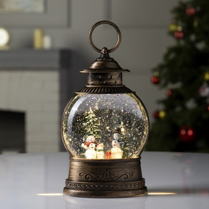 Светодиодная фигура &laquo;Семья снеговиков&raquo; 12.5 &times; 20 &times; 12.5 см, пластик, батарейки АААх3 (не в комплекте), свечение тёплое белое