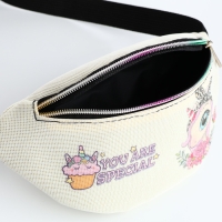 Сумка поясная детская на молнии &laquo;Выбражулька&raquo;, цвет молочный