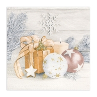 Новогодние салфетки бумажные Home Collection &laquo;Праздничный натюрморт, золото&raquo;, 3 слоя, 33х33 см, 20 шт