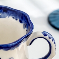 Чашка "Ромашка", гжель, фарфор,  200 мл, 9 см