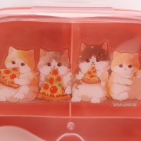 Ланч-бокс с клапаном, 3 секции, "Котята", 14 х 14 х 5 см