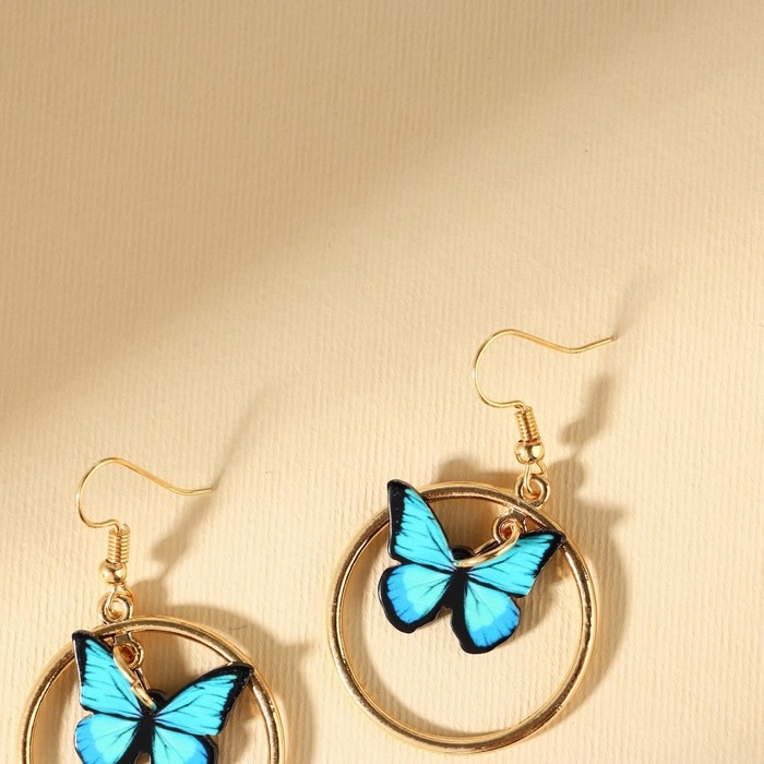 Серьги с кольцами &laquo;Расцветай от счастья&raquo;