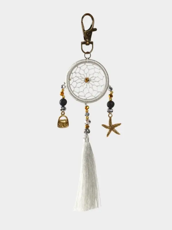 Брелок ловец снов, 17 см, серебристый