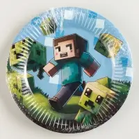 Тарелка одноразовая бумажная &laquo;Пиксели&raquo;, 18 см