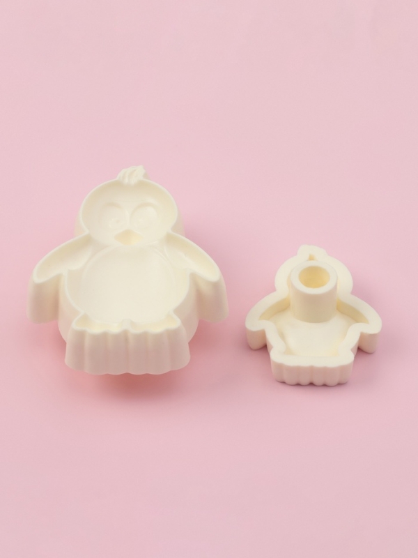 Печати для теста и мастики Доляна &laquo;Пингвин&raquo;, набор 2 шт, пластик, молочные