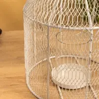 Подсвечник фонарь со стеклянной колбой 20,5х20,5х25 см, d 9 см, металл, цв. белый