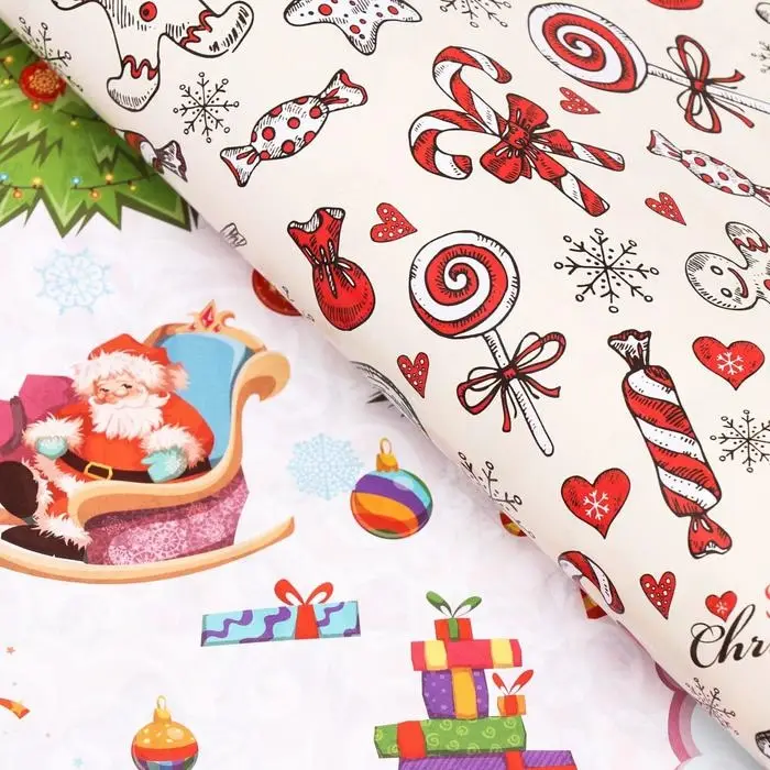 Бумага упаковочная глянцевая &laquo;Рождество&raquo;, двусторонняя, 70&times;100 см