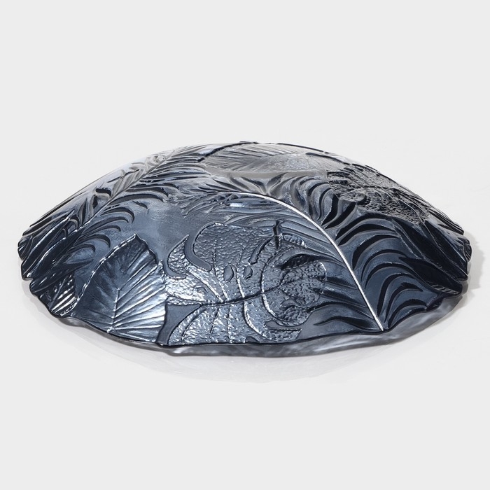 Тарелка стеклянная &laquo;Арабис&raquo;, d=21,5 см, цвет голубой