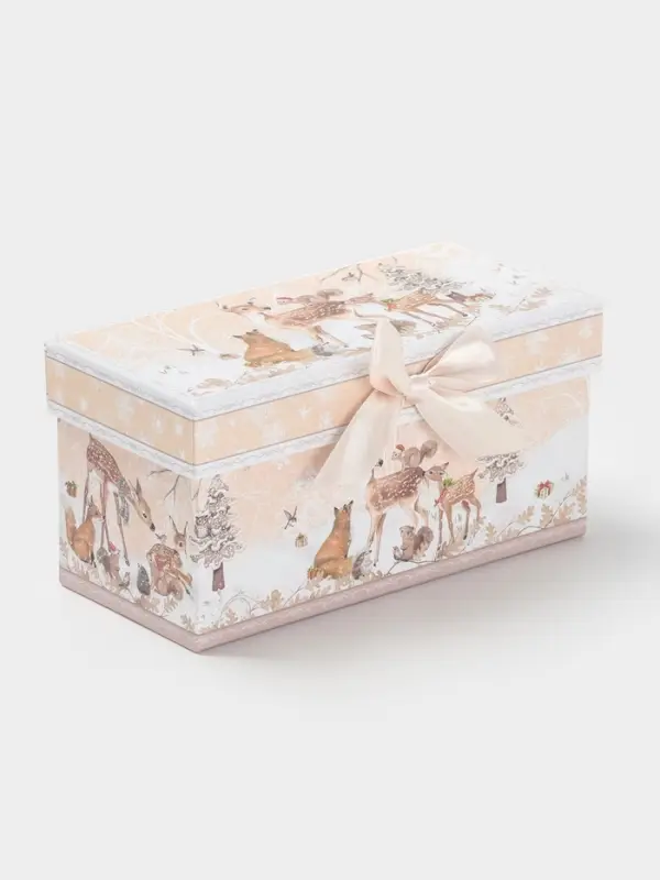 Набор кружек новогодних &laquo;Лесное чудо&raquo;, 2 шт., 220 мл, керамика, подарочная упаковка, бежевый