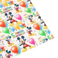 Бумага упаковочная глянцевая &laquo;С днём рождения&raquo;, Микки Маус, 70x100 см