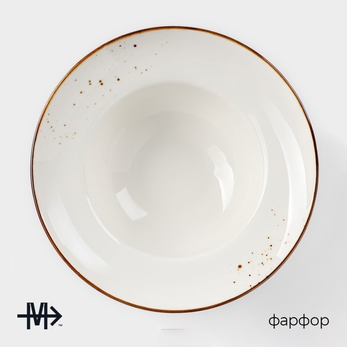 Тарелка фарфоровая для пасты Magistro &laquo;Церера&raquo;, 400 мл, d=19,5 см, цвет белый