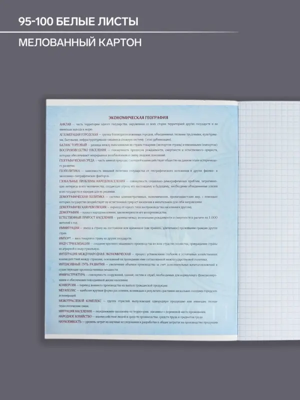 Тетрадь предметная 48 листов в клетку Calligrata, &laquo;Футбол. География&raquo;, обложка мелованный картон