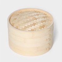 Пароварка Доляна &laquo;Восточная кухня&raquo;, 2 этажа, d=24 см, бамбук