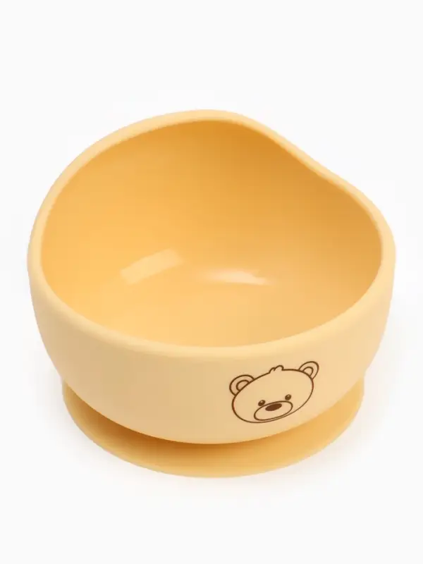 Тарелка детская на присоске и ложка, молочный, Mum&Baby