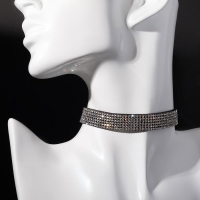 Чокер &laquo;Грация искр&raquo;, тонкий, цвет черно-серебряный, L=30 см