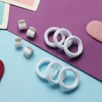 Набор для волос "Затейница" (12 резинок 2 см, 4 краба) классика, белый