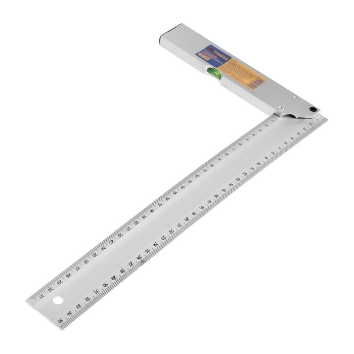 Угольник алюминиевый с уровнем ТУНДРА, 350 мм