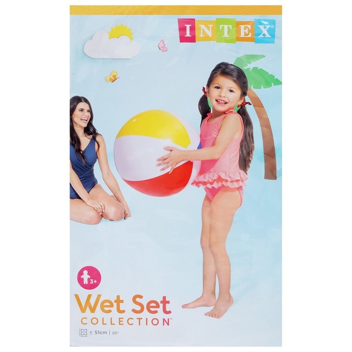 Мяч пляжный &laquo;Цветной&raquo;, d=51 см, от 3 лет, 59020NP INTEX