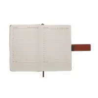 Ежедневник недатированный формат А5, с хлястиком, 128л, линия, пвх, Коричневый