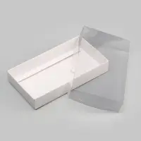 Кондитерская упаковка, белая с PVC крышкой, 18&times;10&times;3 см