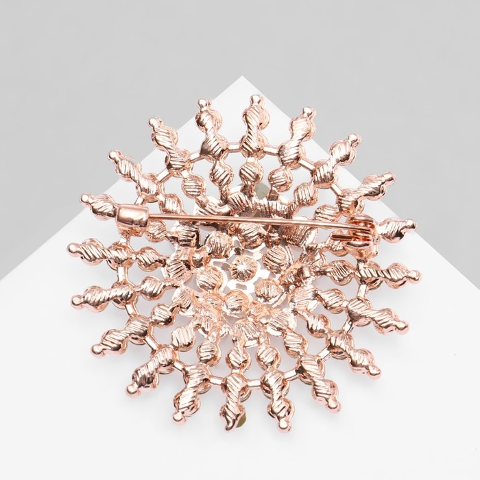 Брошь &laquo;Жемчужное сияние&raquo;, цвет белый в розовом золоте