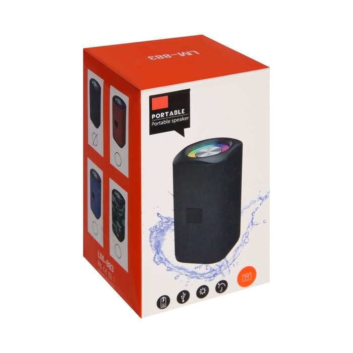 Портативная колонка Luazon LZZ-60, 5 Вт, 500 мАч, подсветка, micro SD, хаки