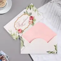 Конверт для денег "Поздравляем!" цветы, 17,1х8 см