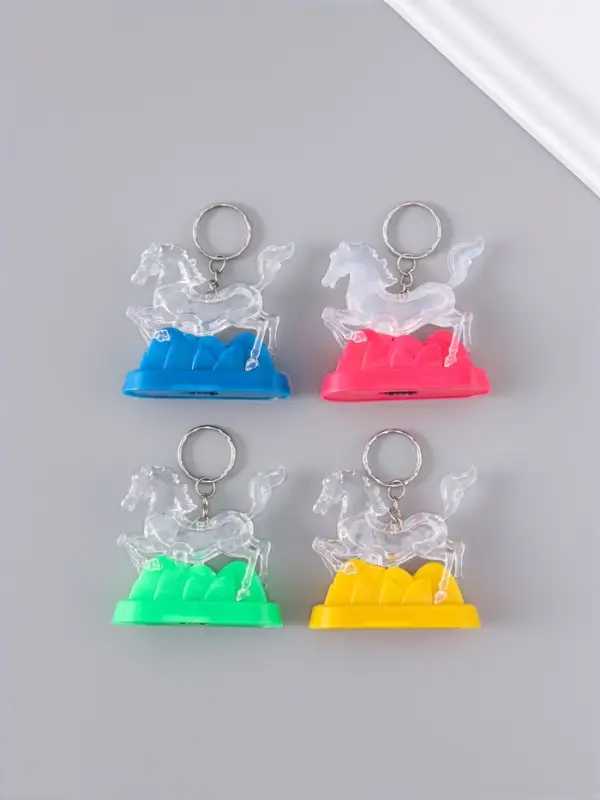 Фонарик брелок для ключей на кольце &laquo;Лошадь в горах&raquo;, мигает, 6.5&times;2.5&times;6.2 см, МИКС