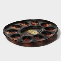 Подставка для яиц Доляна &laquo;Пасха&raquo;, 10 ячеек, 24&times;20,5 см, стекло, цвет чёрный