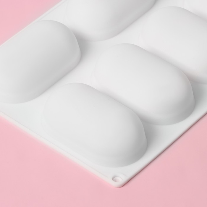 Форма для муссовых десертов и выпечки Доляна &laquo;Раузи&raquo;, 30&times;17,5&times;3,5 см, 8 ячеек (8,7&times;4,7 см), цвет белый