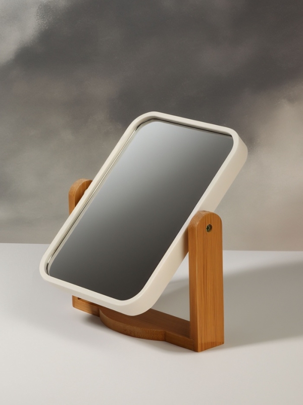 Зеркало наст бамбук подст прям-к (2) BAMBOO 12,5*17см/16,5*19*4,5см б/увел кор QF