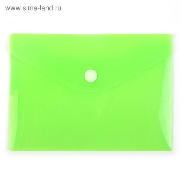 Папка-конверт на кнопке, А6, 180 мкм, Calligrata рифлёная, флуоресцентная, МИКС