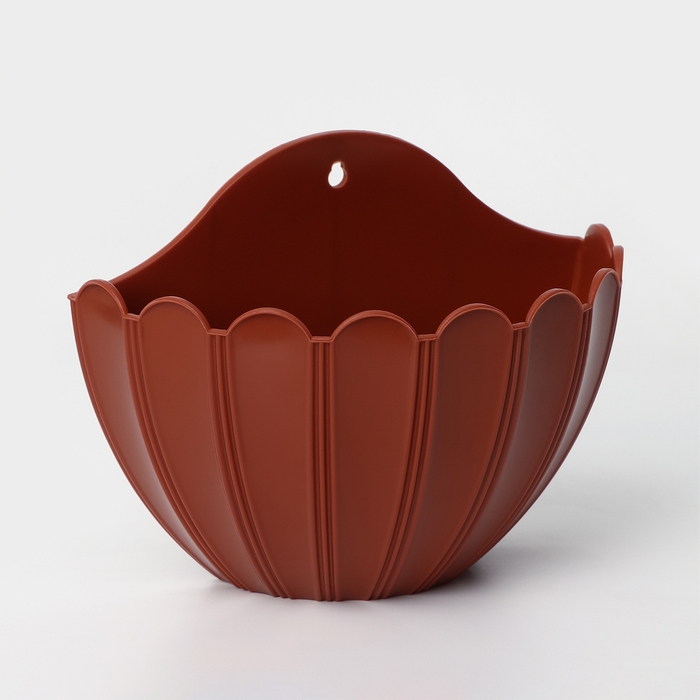 Кашпо для цветов настенное &laquo;Хризантема&raquo;, 1л, 20 х11 х15,3 см, цвет терракот