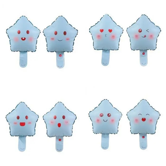 Воздушный шар фольгированный 10" &laquo;Звезда смайл&raquo;, для палочки, МИКС