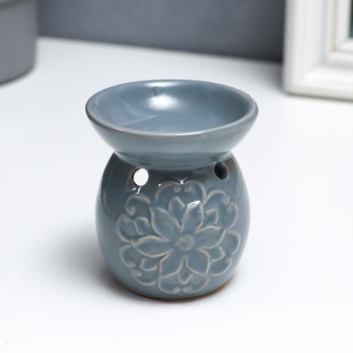 Аромалампа керамика "Цветок и завитки" МИКС 7,5х7х7 см