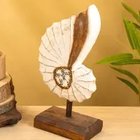 Набор сувенирный "Раковины" дерево (h - 35.30 и 25 см), цв. бежевый