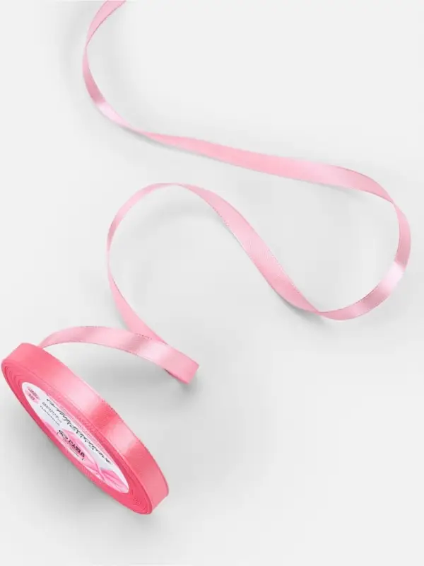 Лента атласная, 10 мм, 23&plusmn;1 м, нежно-розовая