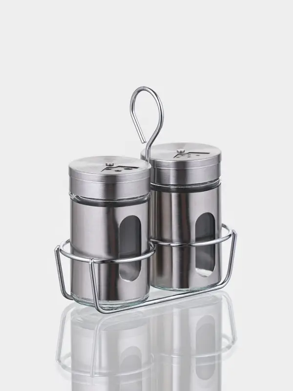 Набор для специй "Стиль" 2 шт, на подставке, 130 мл