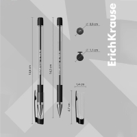 Ручка шариковая ErichKrause ULTRA-30, игольчатый узел 0.7 мм, чернила чёрные, резиновый держатель, длина линии письма 2000 метров