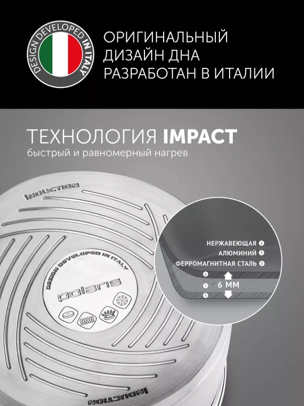 Кастрюля Rialto-20С со стеклянной крышкой, 3.2 литра