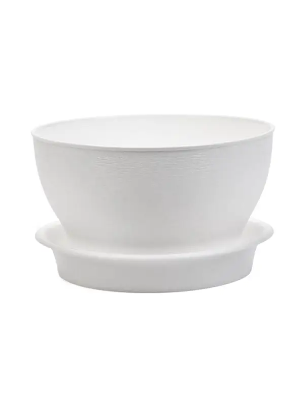 Горшок для цветов с поддоном 0,8 л d14 см h8 см "Фиалочка" белый