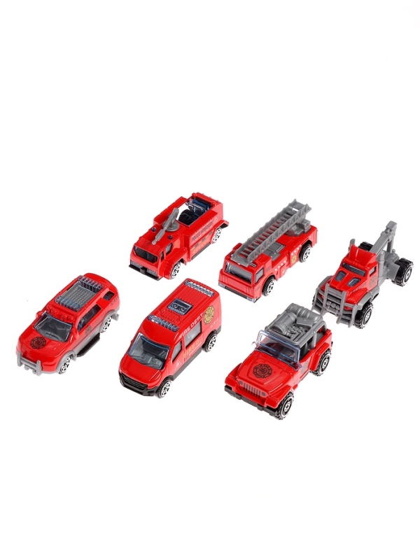 АВТОГРАД Парковка "Пожарный патруль", 6 машин, свет, звук, дым