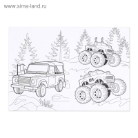 Раскраска для мальчиков &laquo;На виражах&raquo;, 16 стр., А4