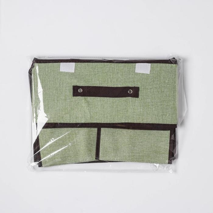 Короб стеллажный для хранения с двойной крышкой &laquo;Тэри&raquo;, 36&times;25&times;16 см, цвет зелёный