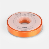 Лента атласная двухсторонняя №751 15мм*25&plusmn;1м ярко-оранжевый TR