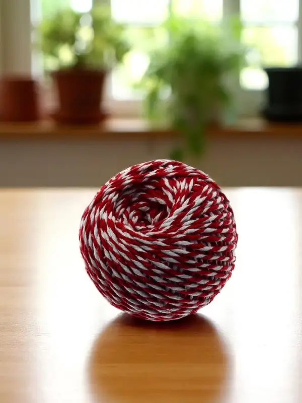 Шнур "Шпагат" длина 100м, d=2мм, хлопок, цвет красно-белый