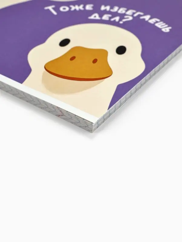 Тетрадь в клетку, 48 л., А5, на скрепке, блок №2 &laquo;Гуси&raquo; МИКС