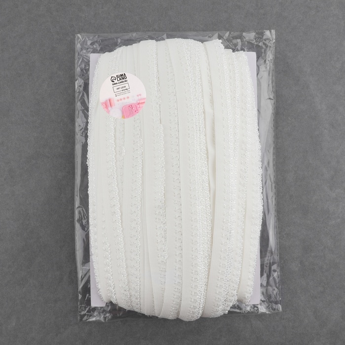 Резинка ажурная бельевая, 14 мм, 100 &plusmn; 1 м, цвет белый