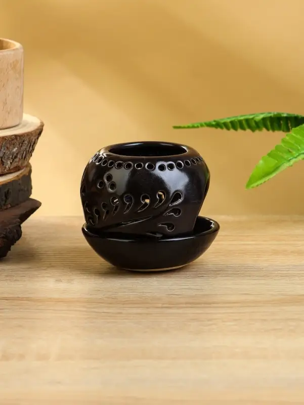 Аромалампа "Магнолия" керамика, цв. тёмно-коричневый, 10х10х9 см